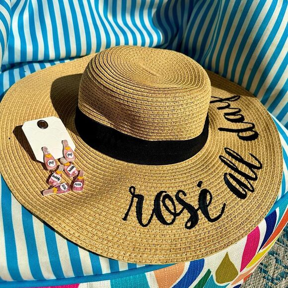 ROSE ALL DAY Hat &‎ Earring Bundle - Picture 1 of 3